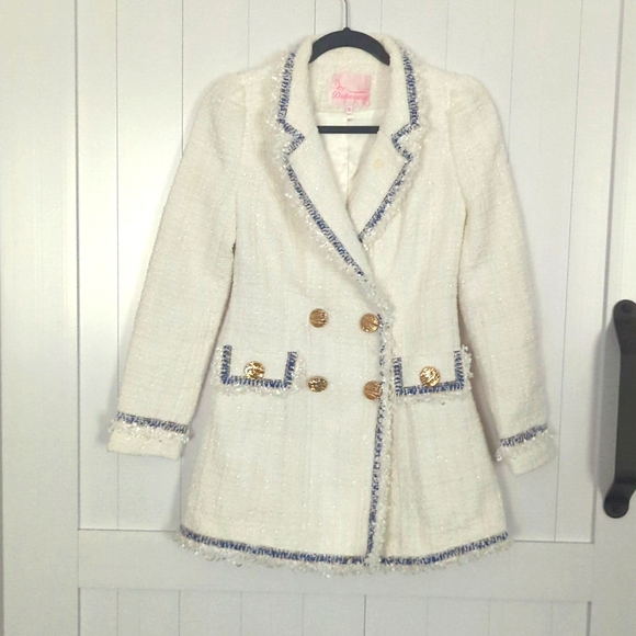 Anthropologie Jackets & Blazers - New Boutique dabuwawa tweed white blazer jacket XS / S